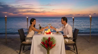 Beach romantic dinner