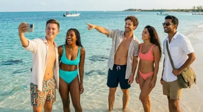 friends at the beach