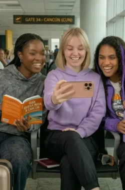 girl friends at the airport