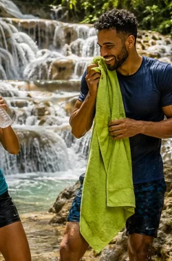 Havingfun in Dunn’s River Falls Jamaica