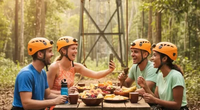 friends-group-in-punta-cana-having-lunch-in-a-tour-adventure